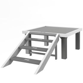 PawHut Wooden Dog Training Place Board, Dog Training Platform with Ladder, Pet Agility System for Indoor Outdoor, Gray