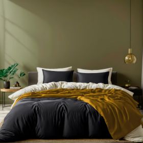 Black Duvet Cover King Size Microfiber Duvet Cover with Zipper Duvet Cover Set of 1 Down Comforter Cover with 2 Pillow Shams Luxury Comforter Cov